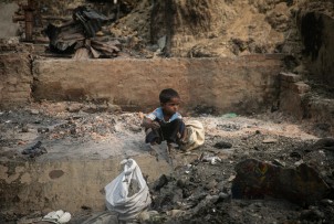 Pożar w obozie dla uchodźców Rohingja