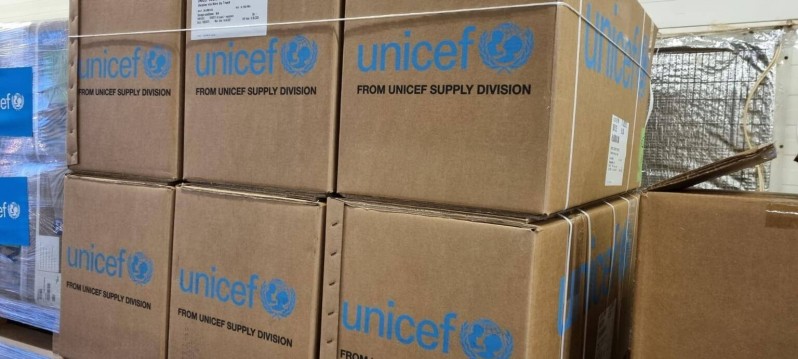The first shipment with UNICEF humanitarian aid