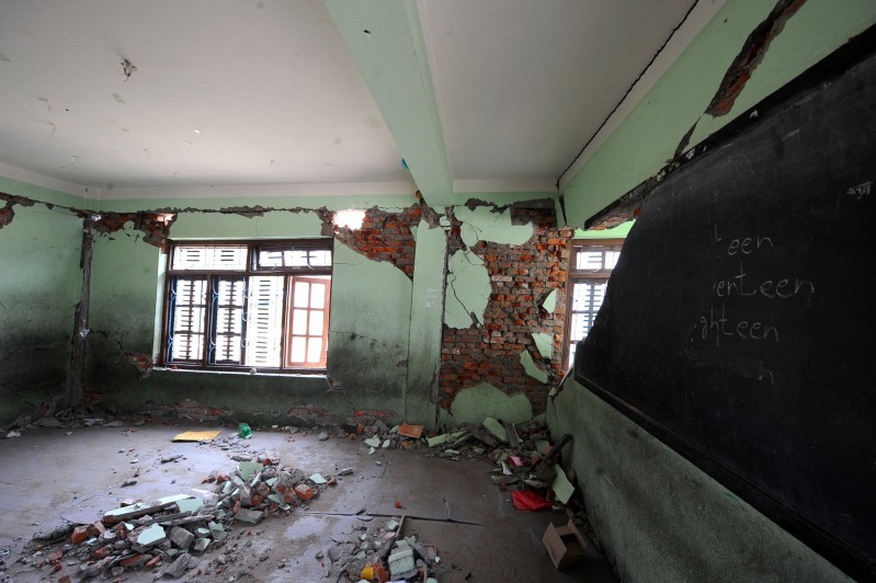 damaged class romm of Shishu Kunja School at Sitapaila 01