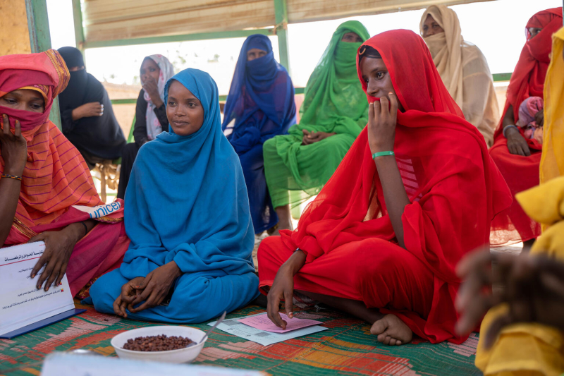 Kobiety w trakcie warsztatów żywieniowych UNICEF Sudan