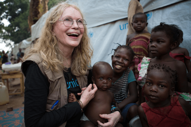Mia Farrow - Ambasador Dobrej Woli odwiedziła w lipcu Republikę Środkowoafrykańską.