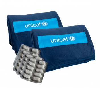 UNICEF Polska - koce i paracetamol